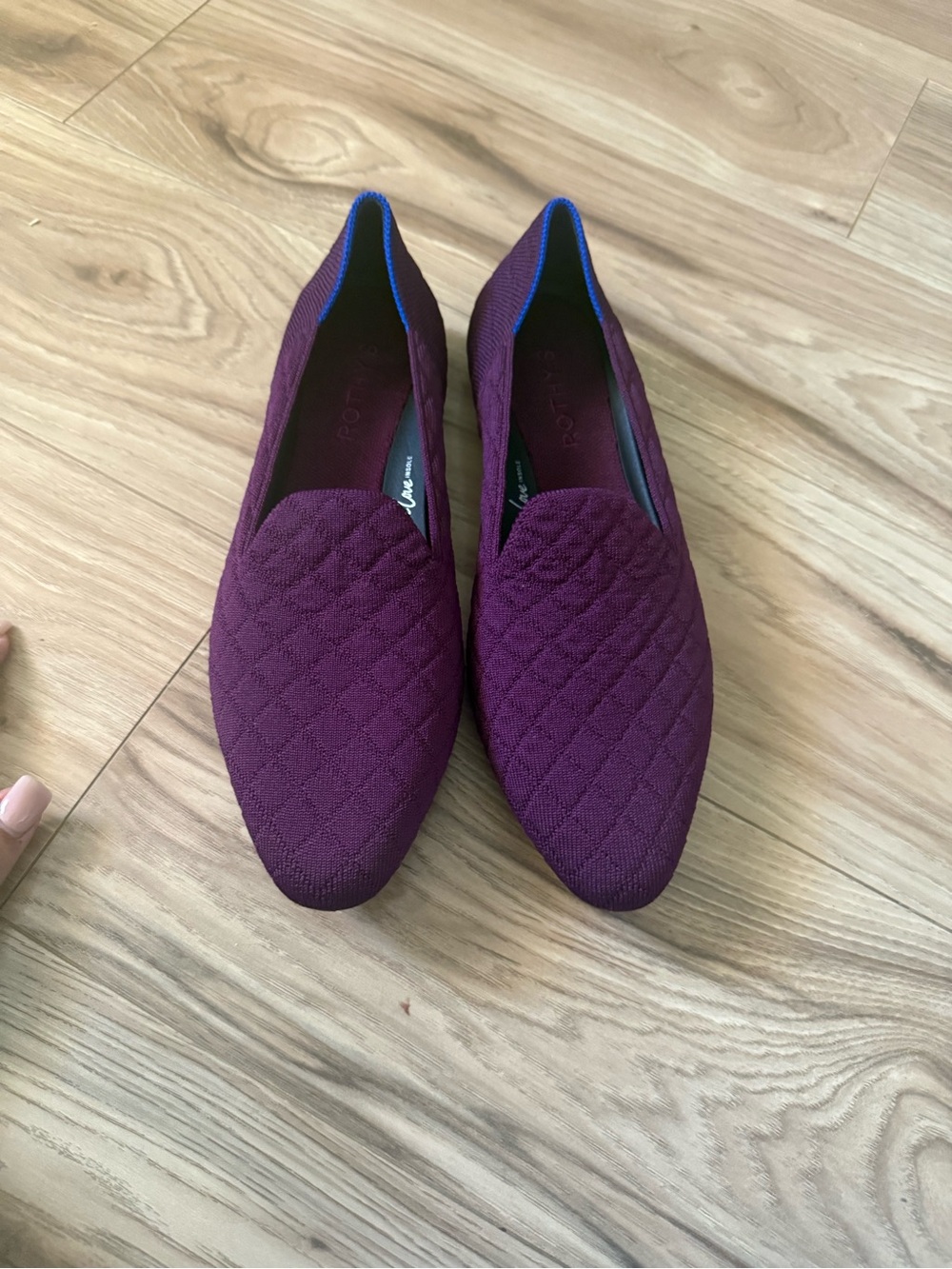 Rothy's Quilted Slip-On Flats in Plum